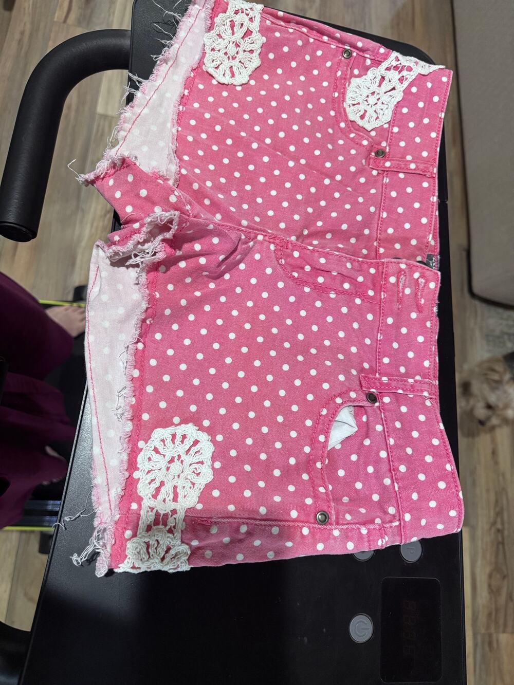 Hot kiss Cici short six 13 pink polka dot